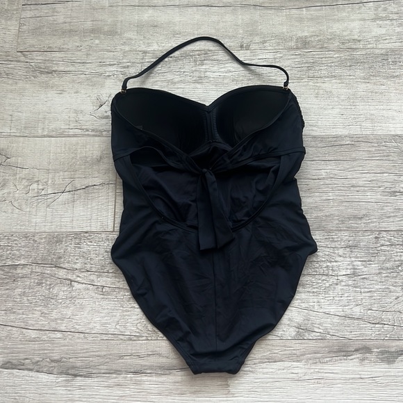 La Blanca Island Goddess Bandeau One-Piece Ruched Swim Suit Size 14 coStrapless - Picture 4 of 14